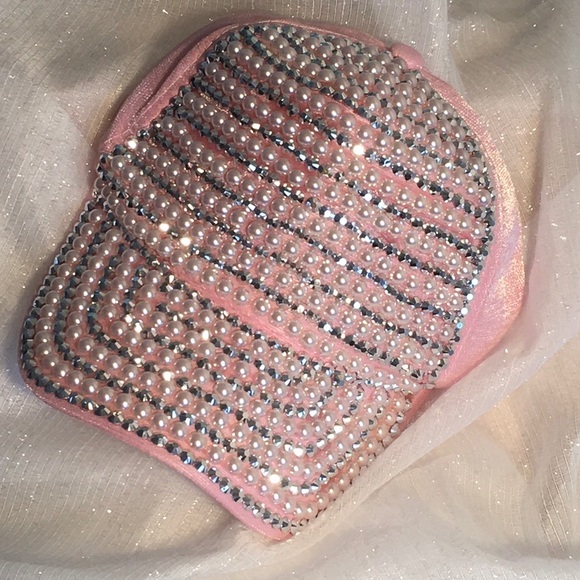 Pink Pearl and Rhinestone Cap - Picture 1 of 10